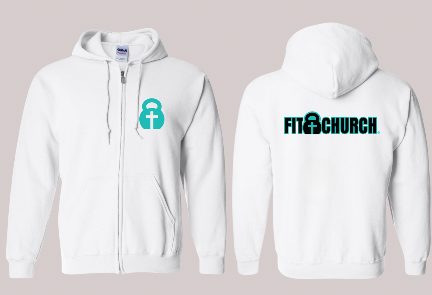 Fit Church - Teal (Full Zip Hoodie)