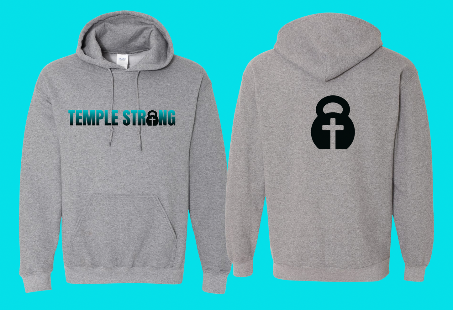 Temple Strong - Fade (Pull Over Hoodie)