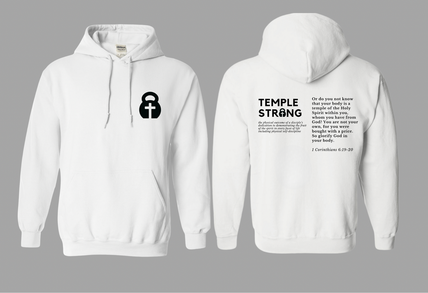Temple Strong - Scripture (Pull Over Hoodie)