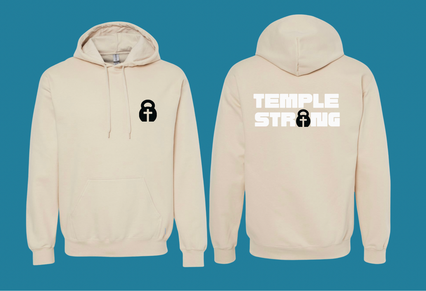 Temple Strong - Teal (Pull Over Hoodie)