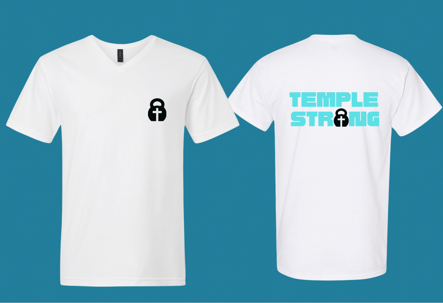 Temple Strong - Teal (V-Neck)