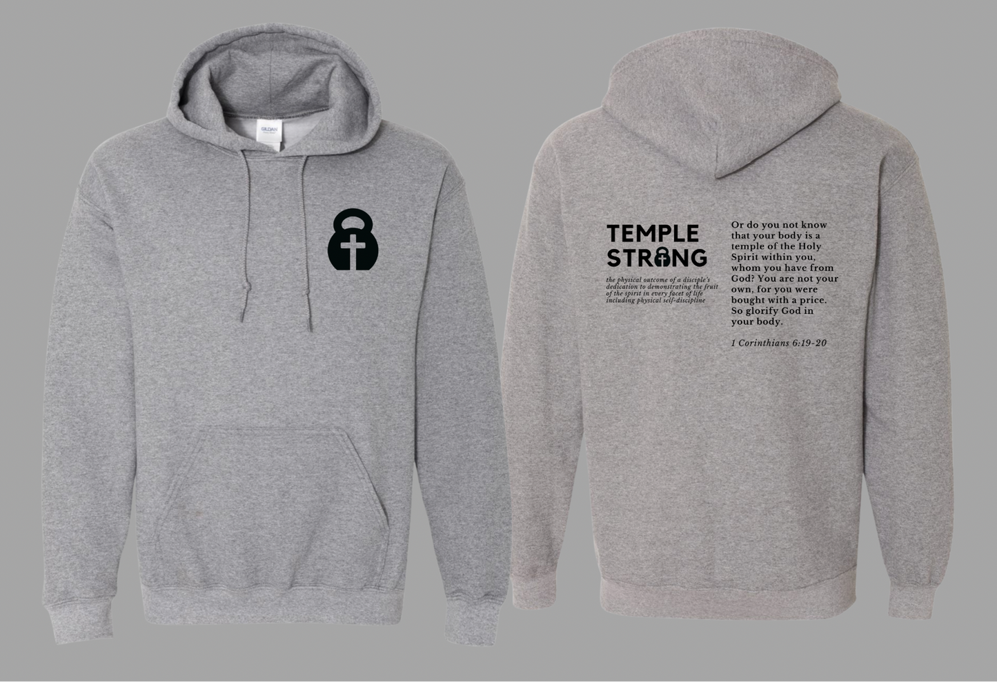 Temple Strong - Scripture (Pull Over Hoodie)
