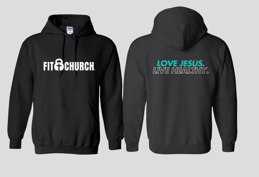 Love Jesus. Live Healthy (Pull Over Hoodie)