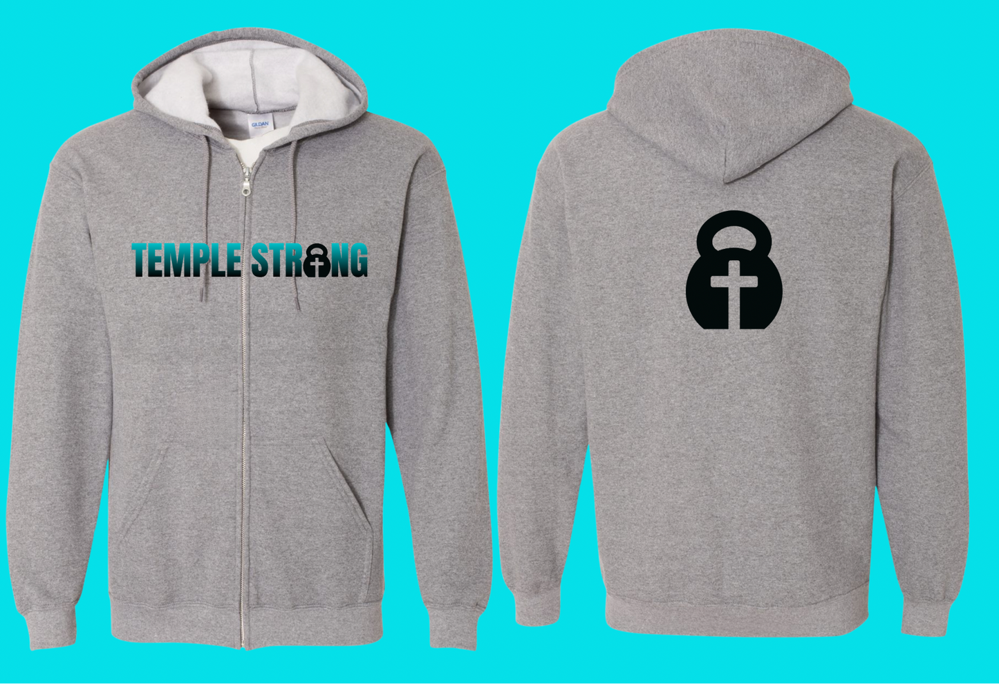 Temple Strong - Fade (Full Zip Hoodie)