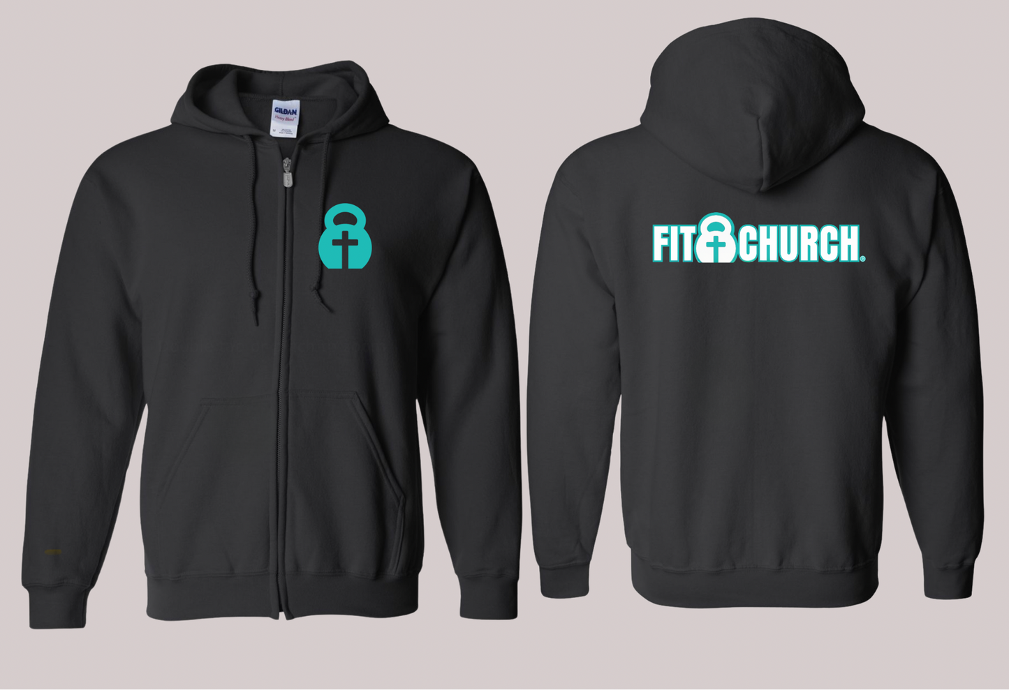 Fit Church - Teal (Full Zip Hoodie)