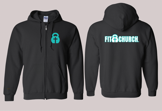 Fit Church - Teal (Full Zip Hoodie)