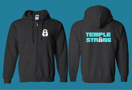 Temple Strong - Teal (Full Zip Hoodie)